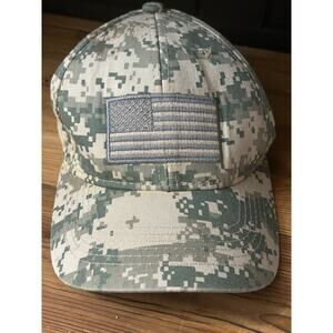 Camo Tactical Hat US Flag Outdoor Baseball Cap Adjustable Military Hunting Gear